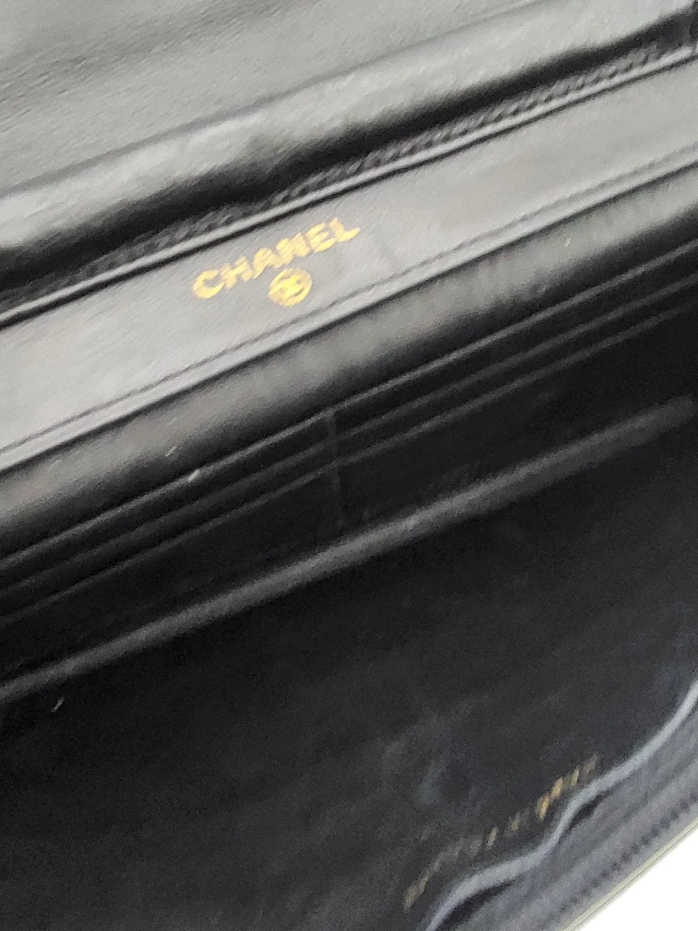 CHANEL Patent Lambskin Leather Timeless CC Wallet On Chain WOC, Authentic..